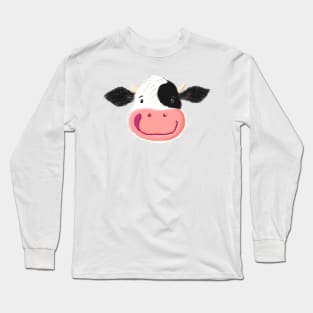 Cute Smiling Dairy Cow Long Sleeve T-Shirt